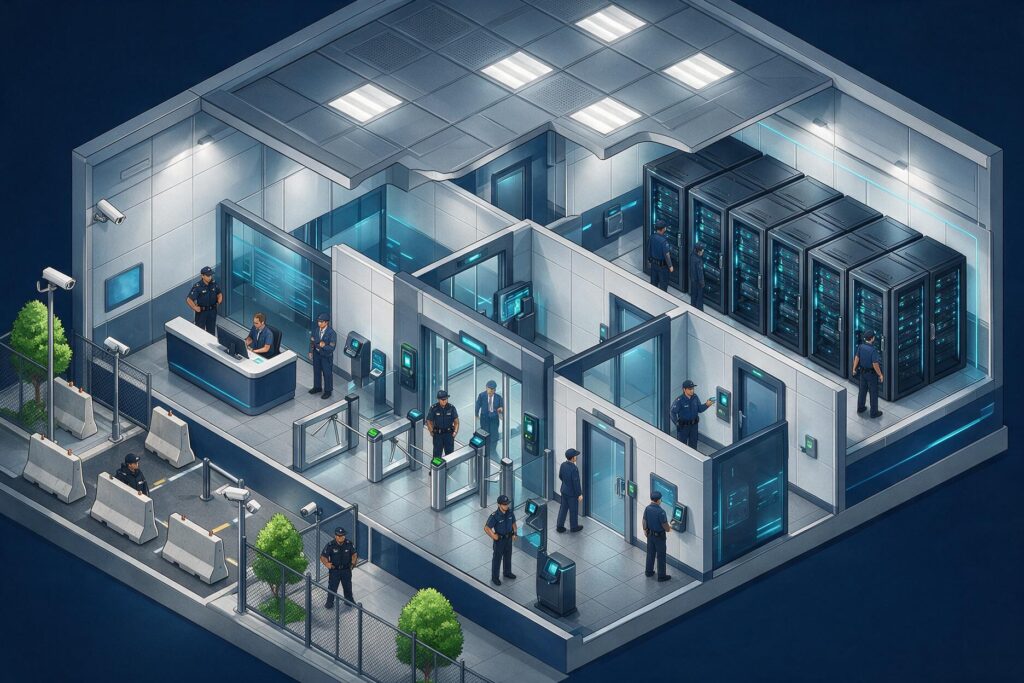 Capas de seguridad del data center desde el perímetro hasta el rack