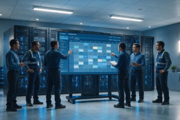 Equipo técnico planifica una ventana de mantenimiento en un data center