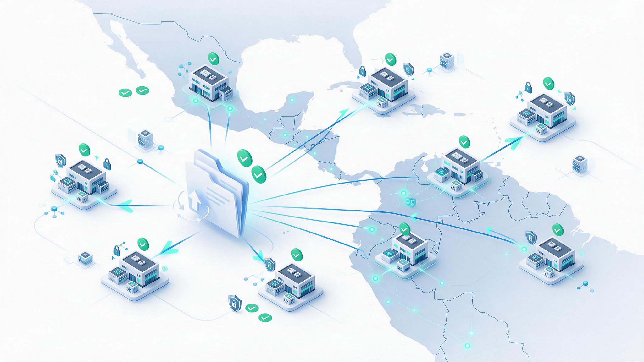 Portal digital de onboarding de carriers con documentación fiscal y legal reutilizable en múltiples sitios de un data center